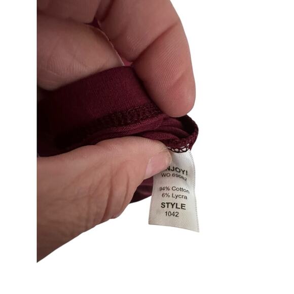 Michael Stars Women's Red Purple Ruched Long Sleeves Midi Dress Size Large - Picture 9 of 9